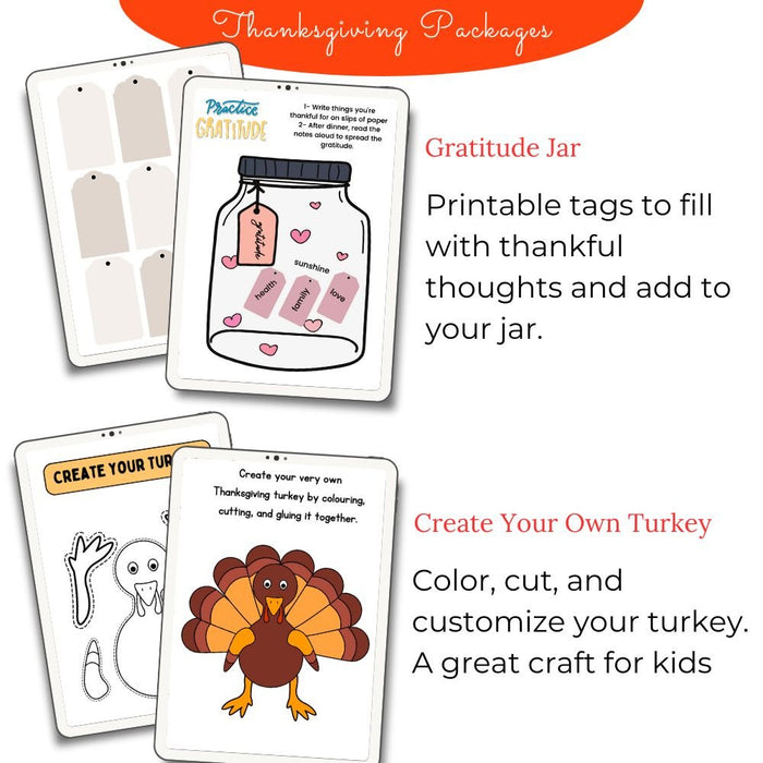 10 Fun &amp; Interactive Thanksgiving Games - Bingo, Scavenger Hunt, Trivia, Tic Tac Toe &amp; More | Printable Family Activities in A4 &amp; US Letter Sizes" - FORHERA DESIGN - Templates