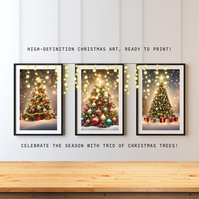 3 Christmas Trees Wall Art | Festive Holiday Printable Decor | Cozy Christmas Tree Print | Christmas Digital Download | Holiday Home Art - FORHERA DESIGN - Christmas_gifts