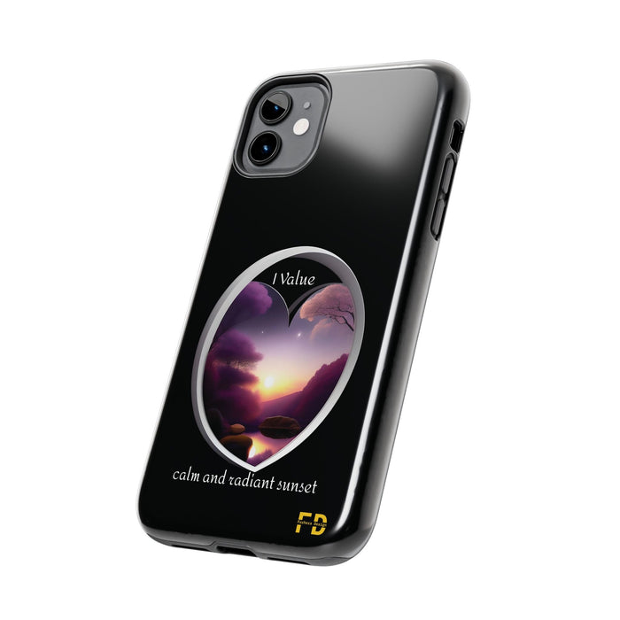 FD Calm and sunset Mental Health Phone Case Resistant 2-Piece for Iphone or Google case