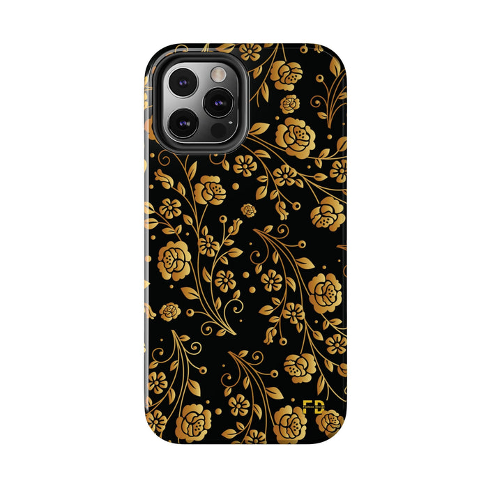 FD Goldeb Flowers Case, Impact Resistant Phone Cover, Lightweight Phone Accessories, iPhone Samsung Protective Shell - FORHERA DESIGN - Phone Case