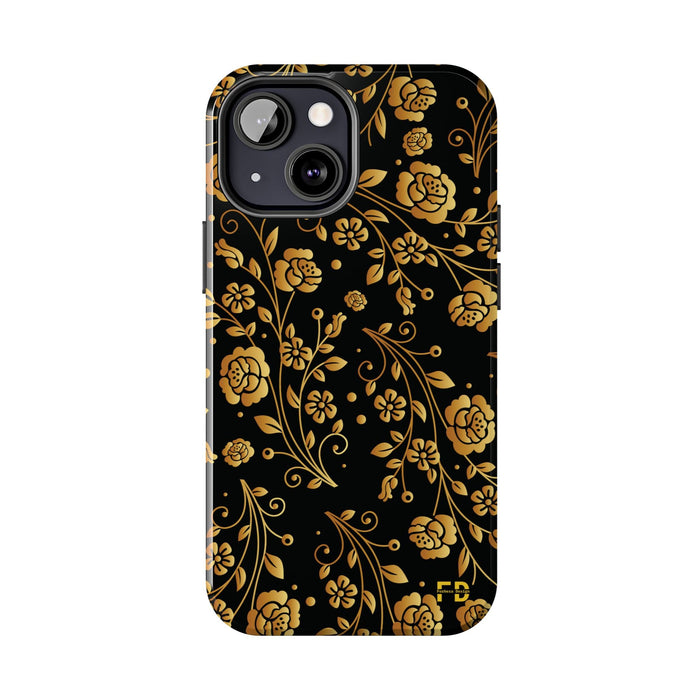 FD Goldeb Flowers Case, Impact Resistant Phone Cover, Lightweight Phone Accessories, iPhone Samsung Protective Shell - FORHERA DESIGN - Phone Case