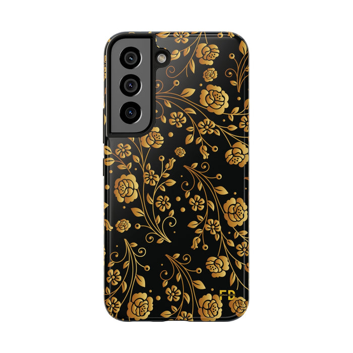 FD Goldeb Flowers Case, Impact Resistant Phone Cover, Lightweight Phone Accessories, iPhone Samsung Protective Shell - FORHERA DESIGN - Phone Case