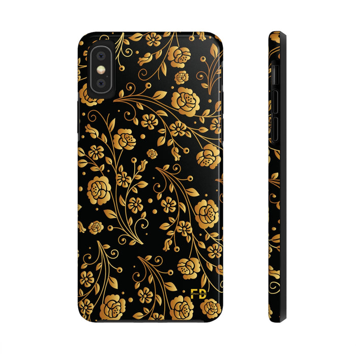 FD Goldeb Flowers Case, Impact Resistant Phone Cover, Lightweight Phone Accessories, iPhone Samsung Protective Shell - FORHERA DESIGN - Phone Case