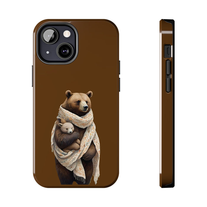 Gentle bear hugging Phone Case Resistant 2 - Piece for Iphone or Google Phone case - FORHERA DESIGN - Phone Case