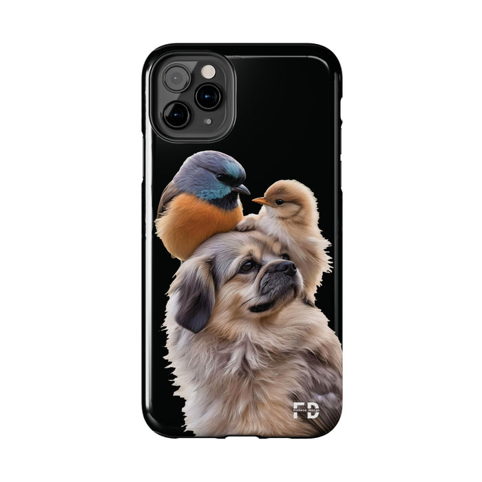 Small birds perched gently on Dog For Iphone or Google Phone case - FORHERA DESIGN - Phone Case