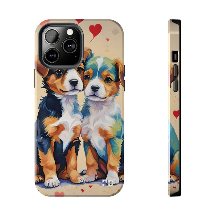 Two Cute Dogs Phone Case Resistant 2 - Piece for Iphone or Google - FORHERA DESIGN - Phone Case