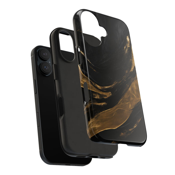 Black And Gold Phone Case - Abstract Minimalist Design, Sleek Artistic Style for iPhone & Samsung - FORHERA DESIGN - Phone Case