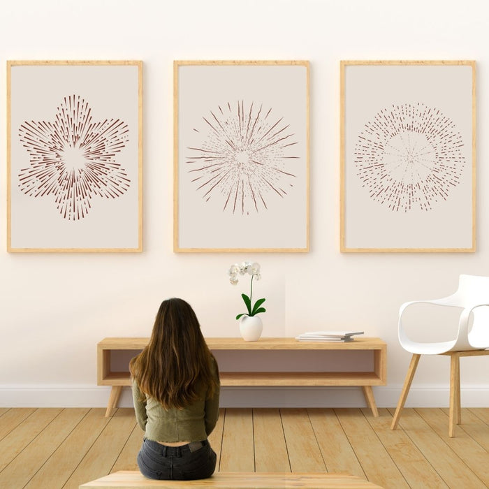 Boho - Decorate , Beige Printable Art, Elegant Beige Faded Circle Wall Art Set of 3, Modern Abstract Decor for Chic Home Interiors - FORHERA DESIGN - Art_Boho