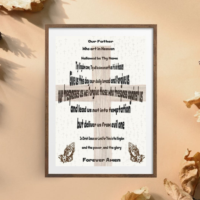 Christian Wall Art | Our Father Prayer in Cross Shape | High - Resolution Digital Download | Lord’s Prayer Scripture Decor | Printable Art - FORHERA DESIGN - Christian_Wallart