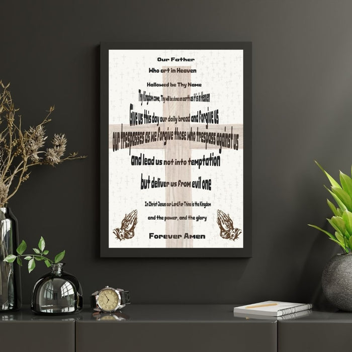 Christian Wall Art | Our Father Prayer in Cross Shape | High - Resolution Digital Download | Lord’s Prayer Scripture Decor | Printable Art - FORHERA DESIGN - Christian_Wallart