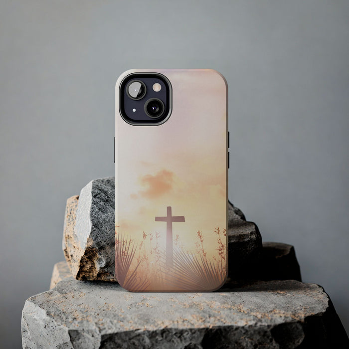 Cross Phone Case in Peaceful Garden Design | Floral Christian Phone Cover | Inspirational Gift for Faith, Style & Everyday Use - FORHERA DESIGN - Phone Case