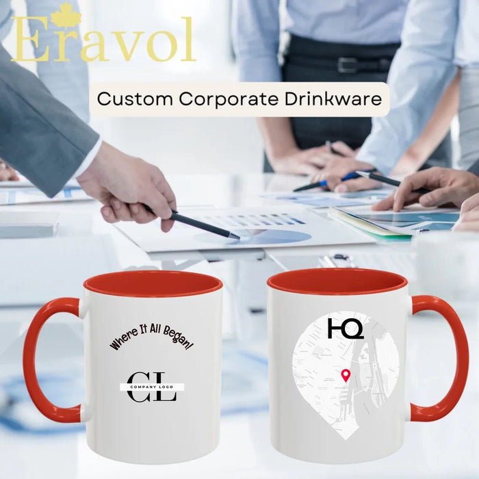 Custom HQ Map Mug – Personalized Business Location Coffee Mug | Corporate Office Branding Gift | 11oz & 15oz Premium Ceramic Cup - Eravol - Mug