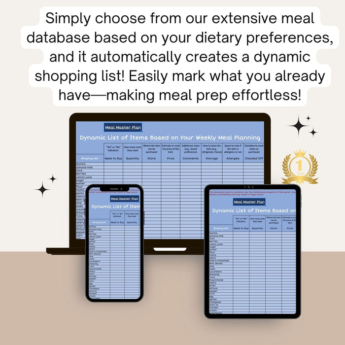 Digital Meal Planner with 688 Recipes | Weekly Meal Prep | Family & Healthy Meals | Grocery List & Recipe Guide | PDF Bonus Included - FORHERA DESIGN - DigitalPrint