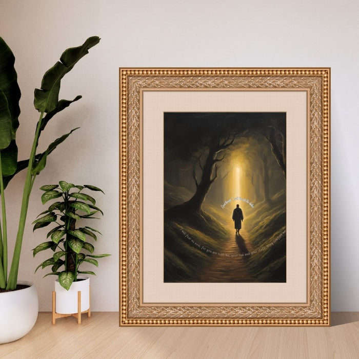 "Even Though I Walk Through the Darkest Valley" | Inspirational Christian Wall Art | High - Resolution Faith Decor | Psalm 23 Art Print - FORHERA DESIGN - Christian_Wallart