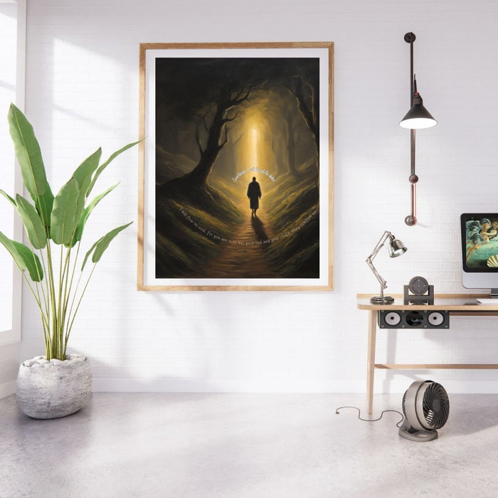 "Even Though I Walk Through the Darkest Valley" | Inspirational Christian Wall Art | High - Resolution Faith Decor | Psalm 23 Art Print - FORHERA DESIGN - Christian_Wallart