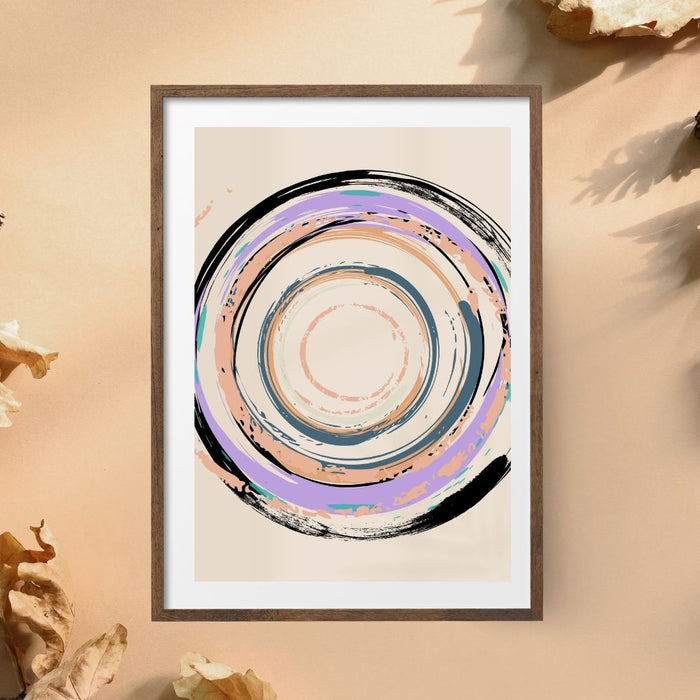 Fading Circle and Square Wall Art Set of 2, Geometric Abstract Prints, Minimalist Home Decor, Neutral Color Wall Art, Modern Boho Art - FORHERA DESIGN - Art_Boho