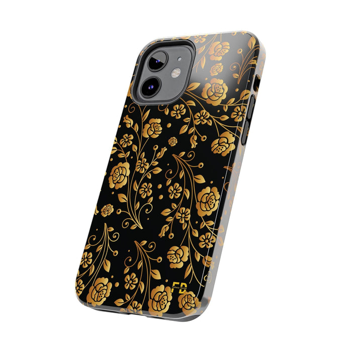 FD Goldeb Flowers Case, Impact Resistant Phone Cover, Lightweight Phone Accessories, iPhone Samsung Protective Shell - FORHERA DESIGN - Phone Case