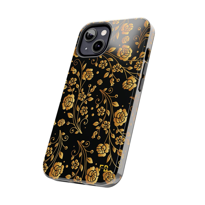 FD Goldeb Flowers Case, Impact Resistant Phone Cover, Lightweight Phone Accessories, iPhone Samsung Protective Shell - FORHERA DESIGN - Phone Case