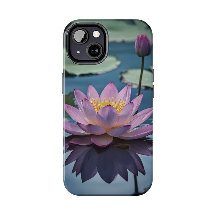 FD lotus flower on calm water Phone Case Resistant 2 - Piece for Iphone or Google case - FORHERA DESIGN - Phone Case