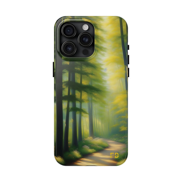 FD quiet forest, with soft sunlight Mental Health Phone Case Resistant 2 - Piece - FORHERA DESIGN - Phone Case