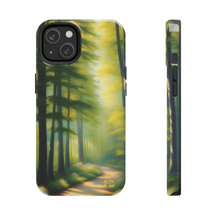 FD quiet forest, with soft sunlight Mental Health Phone Case Resistant 2 - Piece - FORHERA DESIGN - Phone Case