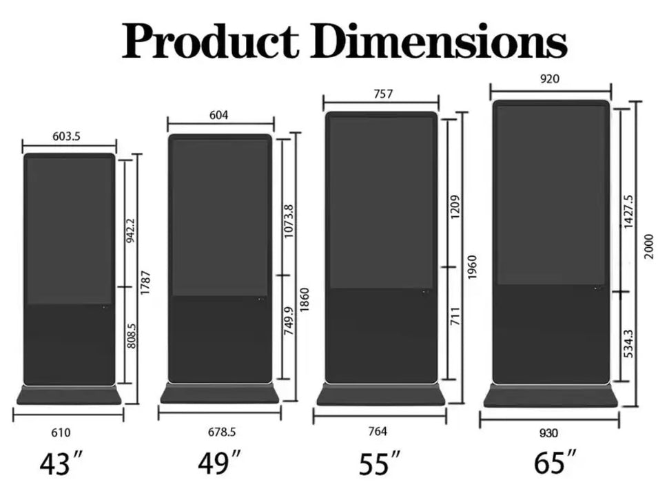 Floor standing 32 43 49 55 inch android video lcd advertising player kiosk vertical totem digital touch signage display - FORHERA DESIGN - Screens