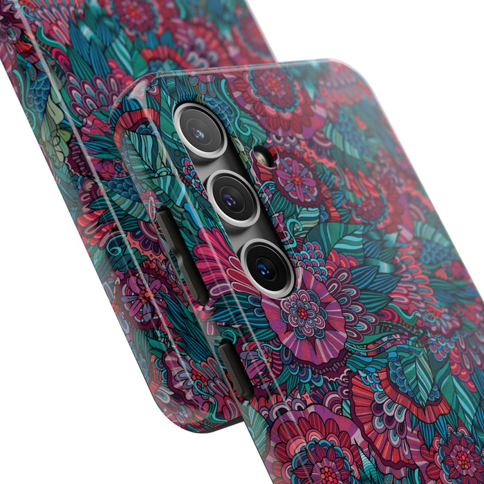 Floral Ornamental Pattern Phone Case - Elegant Decorative Design for iPhone & Samsung, Stylish Gift Idea - FORHERA DESIGN - Phone Case