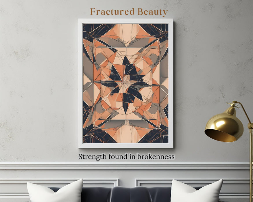 Fractured Beauty | Minimalistic Art | Geometric Design | Digital Download | Neutral Wall Art | Calmful Minimal Line Art | Broken Glass Art - FORHERA DESIGN - Art_Minimalist