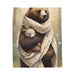 Gentle bear hugging a smaller bear Warmth Luxury Velveteen Plush Blanket - FORHERA DESIGN - All Over Prints