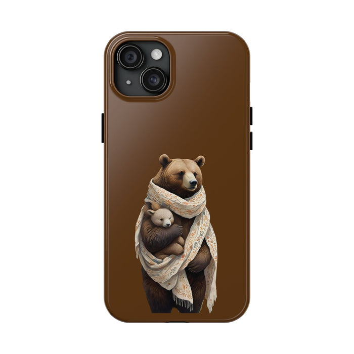 Gentle bear hugging Phone Case Resistant 2 - Piece for Iphone or Google Phone case - FORHERA DESIGN - Phone Case