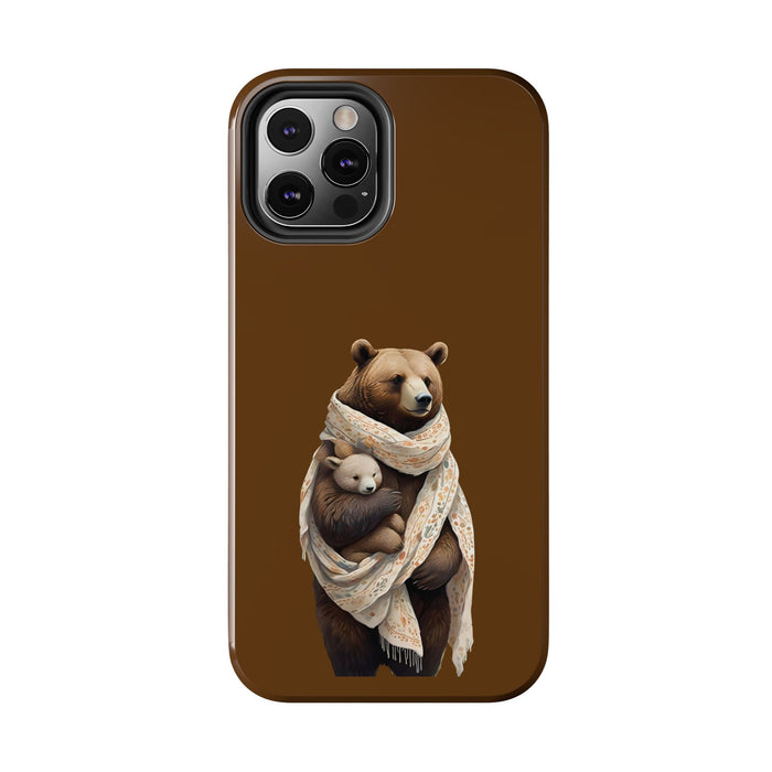 Gentle bear hugging Phone Case Resistant 2 - Piece for Iphone or Google Phone case - FORHERA DESIGN - Phone Case