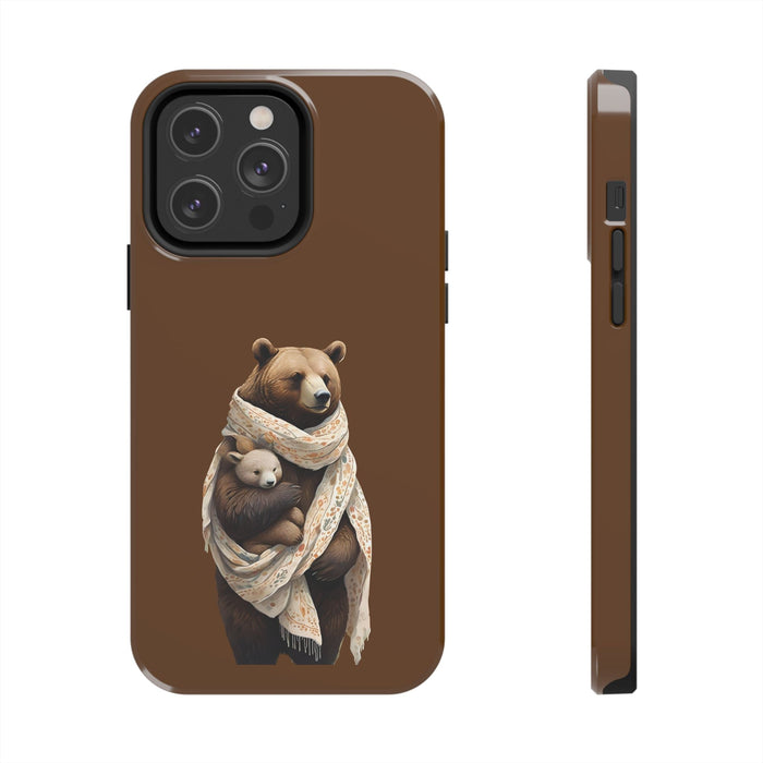 Gentle bear hugging Phone Case Resistant 2 - Piece for Iphone or Google Phone case - FORHERA DESIGN - Phone Case