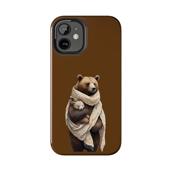 Gentle bear hugging Phone Case Resistant 2 - Piece for Iphone or Google Phone case - FORHERA DESIGN - Phone Case