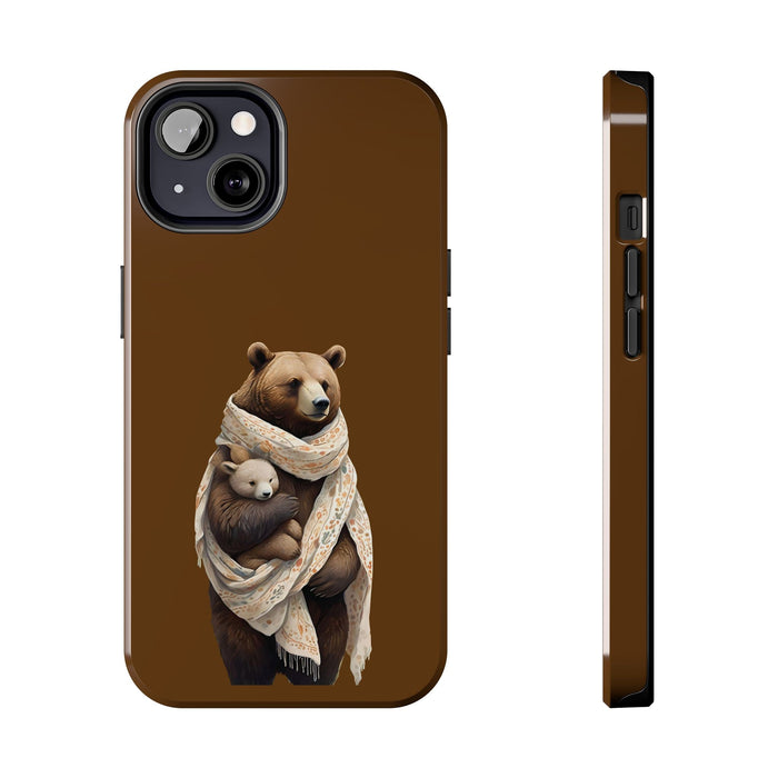 Gentle bear hugging Phone Case Resistant 2 - Piece for Iphone or Google Phone case - FORHERA DESIGN - Phone Case