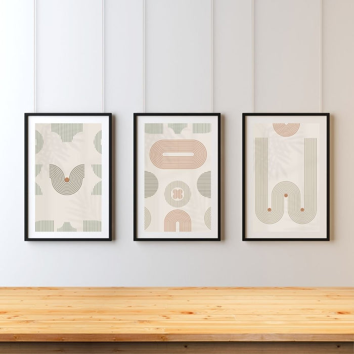 Geometric Modern Wall Art Set, Midcentury Boho Digital Prints,Abstract Minimalist Art,Printable Art for Living Room, Contemporary Home Decor - FORHERA DESIGN - Art_Boho