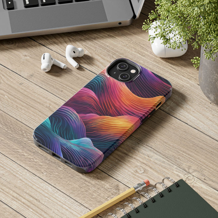 Glowing Geometric Shapes Phone Case - Vibrant Colors And Dynamic Pattern, iPhone And Samsung Cover, Stylish & Protective - FORHERA DESIGN - Phone Case