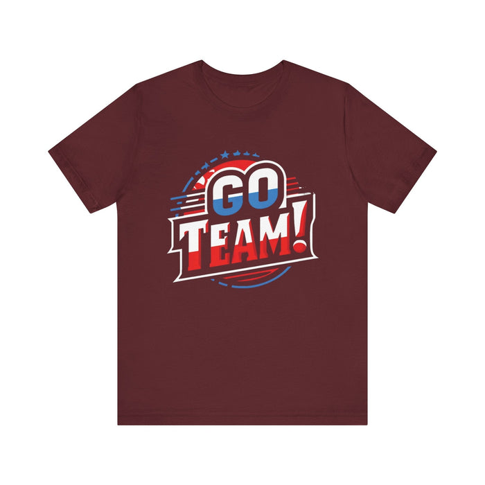 Go Team! Enthusiast T-Shirt – Vibrant Red Athletic Apparel for Football Fans - FORHERA DESIGN - T-Shirt