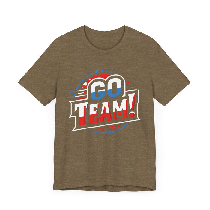 Go Team! Enthusiast T-Shirt – Vibrant Red Athletic Apparel for Football Fans - FORHERA DESIGN - T-Shirt