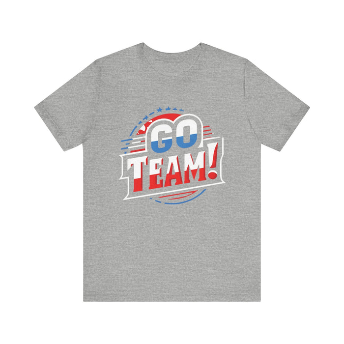 Go Team! Enthusiast T-Shirt – Vibrant Red Athletic Apparel for Football Fans - FORHERA DESIGN - T-Shirt