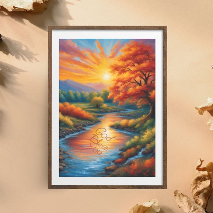 God Bless You with Nature's Beauty and Peace | Christian Nature Wall Art | Inspirational Digital Print | Faith - Based Decor - FORHERA DESIGN - Christian_Wallart