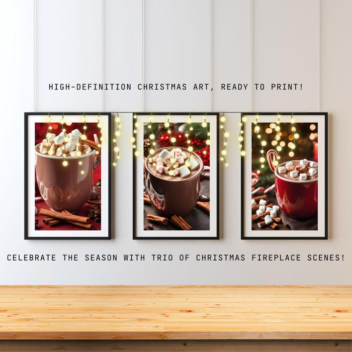 Hot Cocoa Delight Art Collection | Festive Printable Decor for the Holidays | Cozy Cocoa Scenes - FORHERA DESIGN - Christmas_gifts