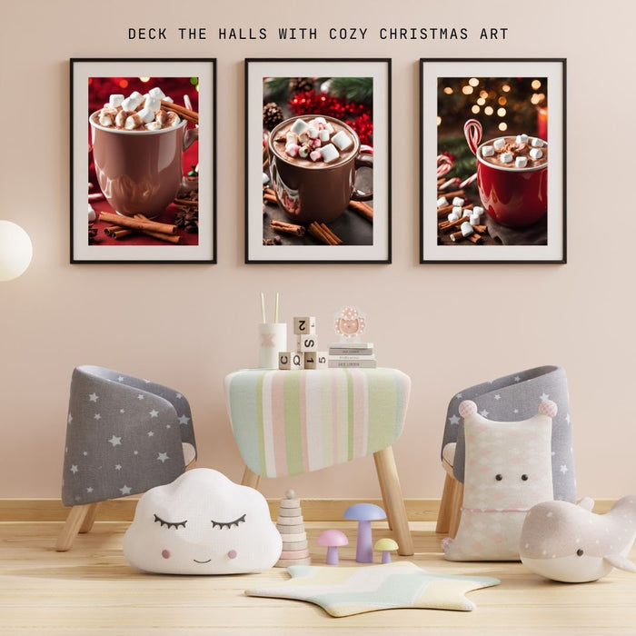 Hot Cocoa Delight Art Collection | Festive Printable Decor for the Holidays | Cozy Cocoa Scenes - FORHERA DESIGN - Christmas_gifts