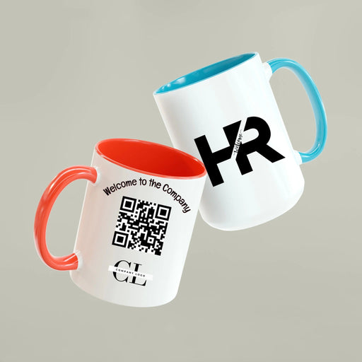 HR Custom Mug with QR Code – Personalized Employee Recognition & Corporate Gift | HR Department Branding | 11oz & 15oz Premium Ceramic Mug - Eravol - mug