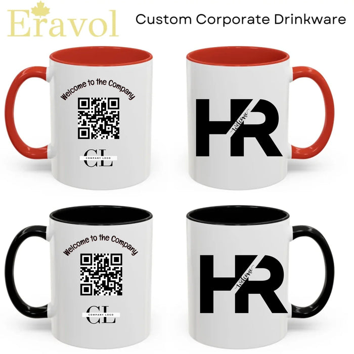 HR Custom Mug with QR Code – Personalized Employee Recognition & Corporate Gift | HR Department Branding | 11oz & 15oz Premium Ceramic Mug - Eravol - mug