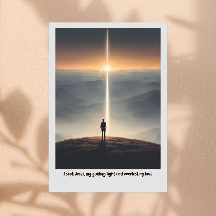 I Seek Jesus My Guiding Light | Christian Inspirational Wall Art | Jesus Love Digital Print | Faith - Based Home Decor - FORHERA DESIGN - Christian_Wallart