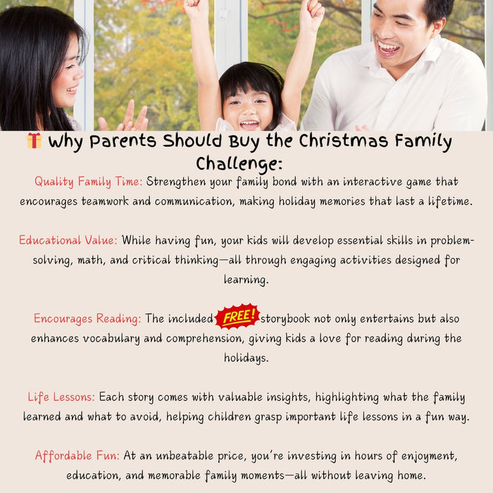 Interactive Christmas Family Challenge | 3 Levels of Fun Puzzles & Activities | FREE Storybook & 60% Off Coupon | Perfect Holiday Gift for Kids - FORHERA DESIGN - Christmas_gifts