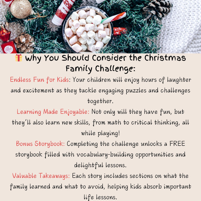 Interactive Christmas Family Challenge | 3 Levels of Fun Puzzles & Activities | FREE Storybook & 60% Off Coupon | Perfect Holiday Gift for Kids - FORHERA DESIGN - Christmas_gifts