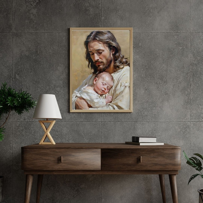 Jesus Holding You as a Baby | Heartwarming Christian Wall Art | High - Resolution Digital Print | Faith - Inspired Decor - FORHERA DESIGN - Christian_Wallart