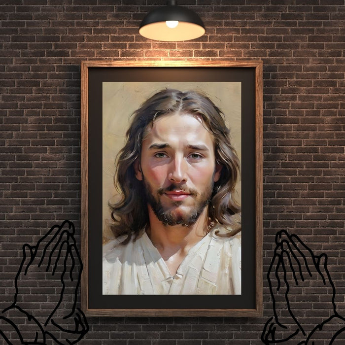 Jesus Prayer Face Art | Inspirational Christian Wall Decor | High - Resolution Digital Print | Faith - Based Home | Decor faithful arte - FORHERA DESIGN - Christian_Wallart