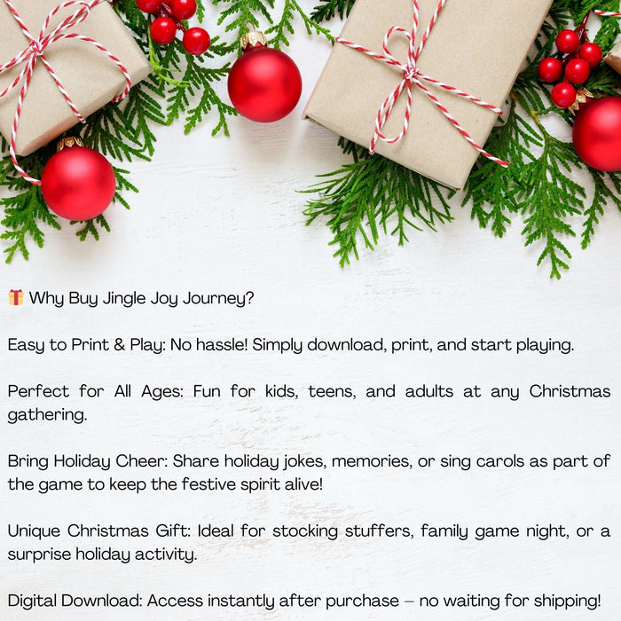 Jingle Joy Journey | Festive Christmas Card Game for Family & Friends | Digital Download - FORHERA DESIGN - Christmas_gifts